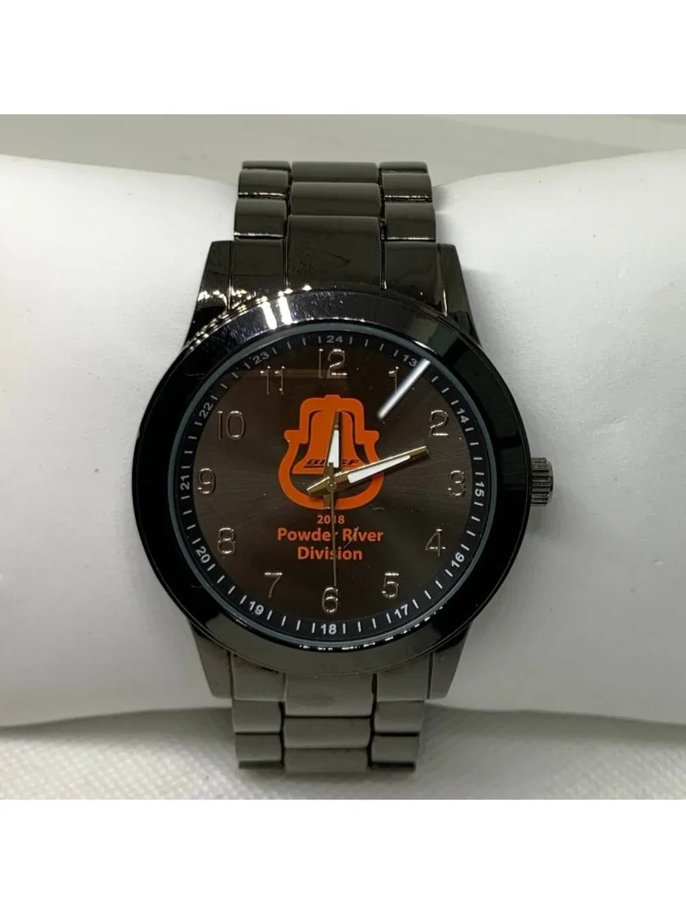 Bnsf railroad retirement powder river division men watch 45mm black tone running